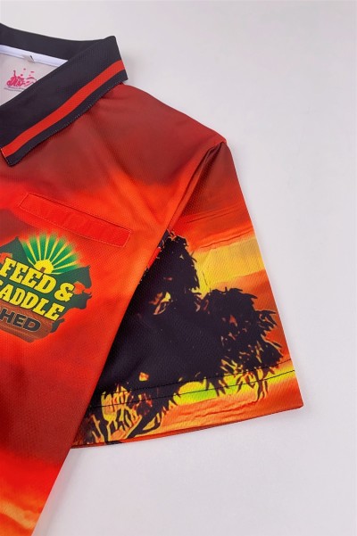 Order Men's Short Sleeve Polo Shirt Sublimation Custom Printed Training Equestrian Polo Shirt Three Button Sublimation P1432 detail view-2